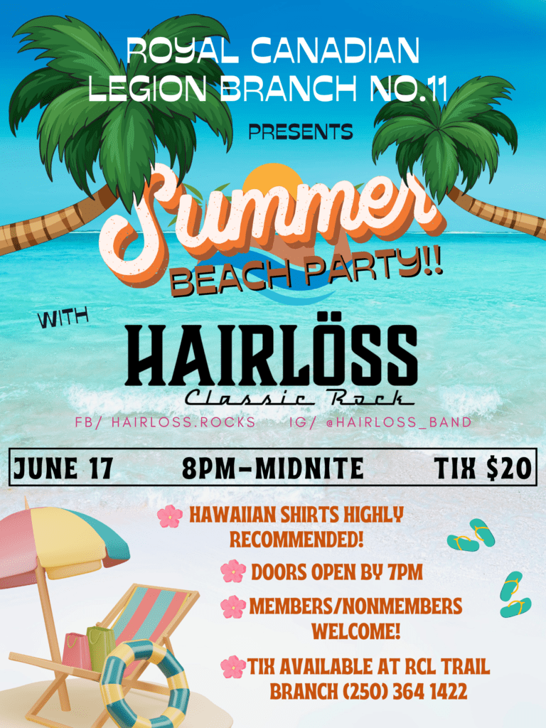 Hairloss summer beach party ad
